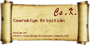 Csereklye Krisztián névjegykártya