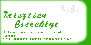 krisztian csereklye business card